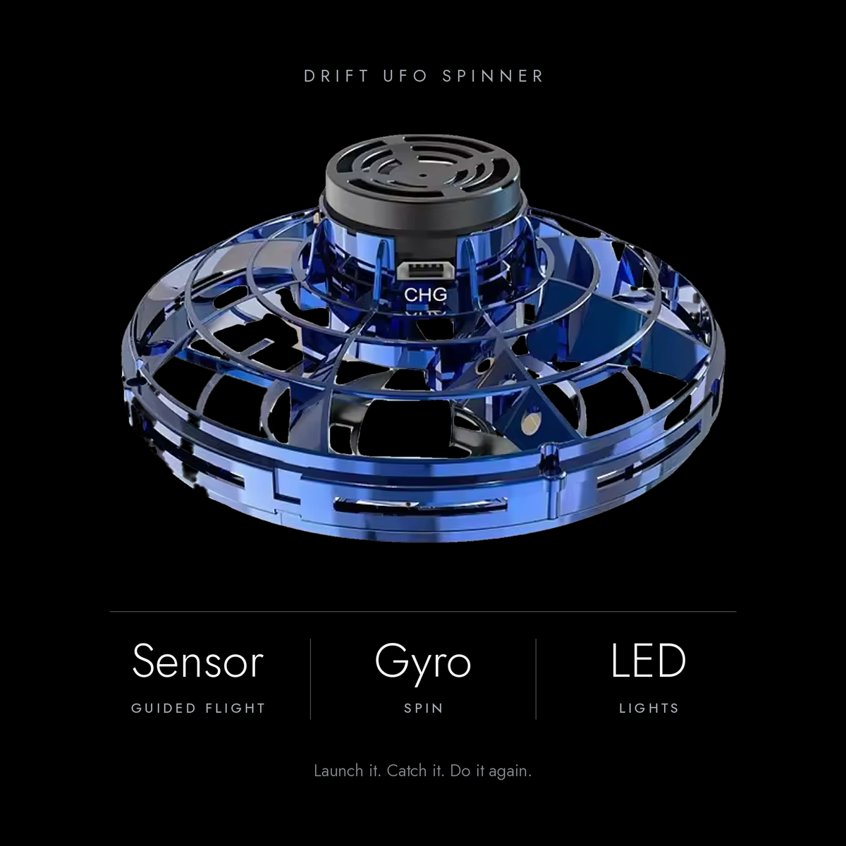 Drift key specs: sensor-guided flight, gyroscopic spin, LED lights