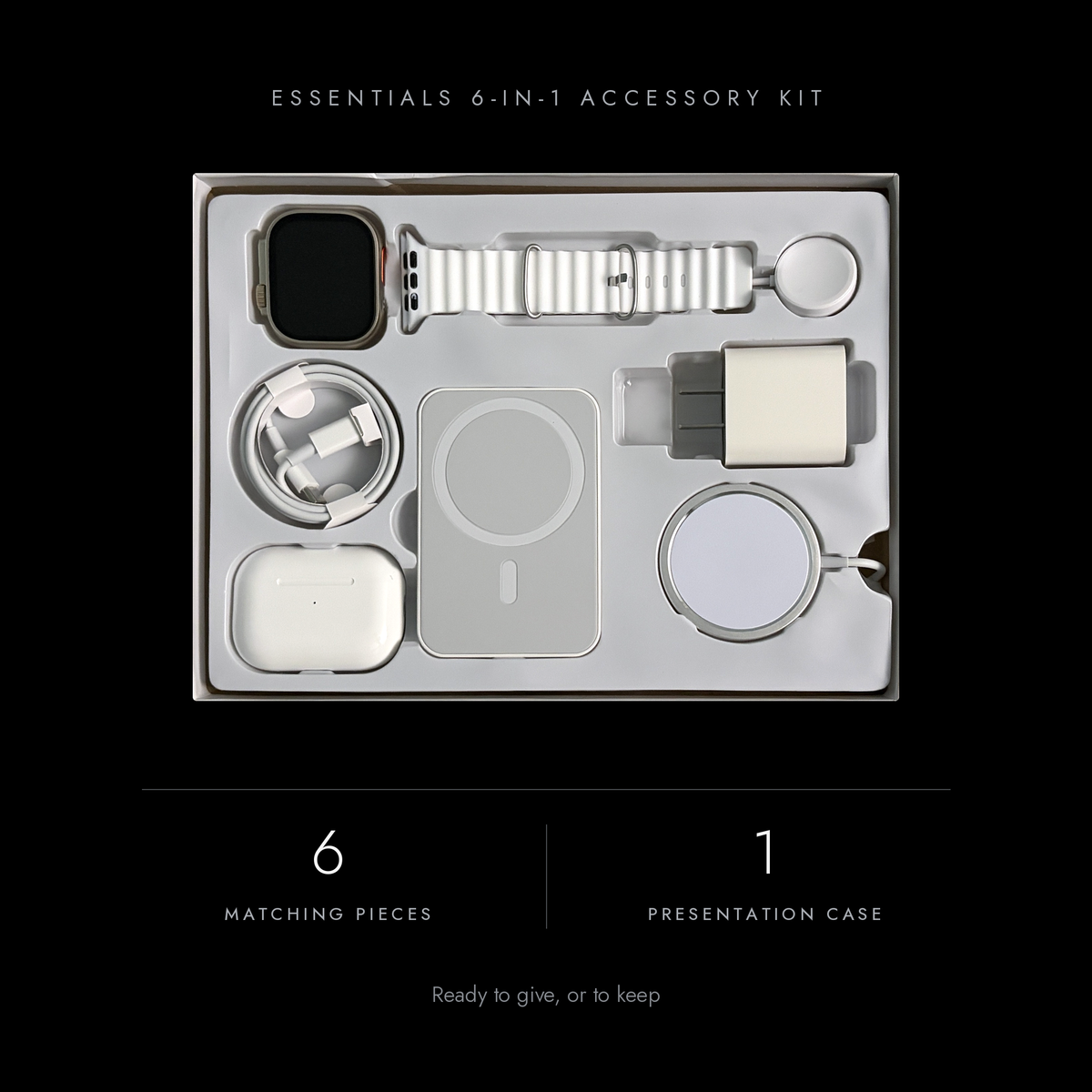 Essentials 6-in-1 Accessory Kit: six matching pieces in one presentation case