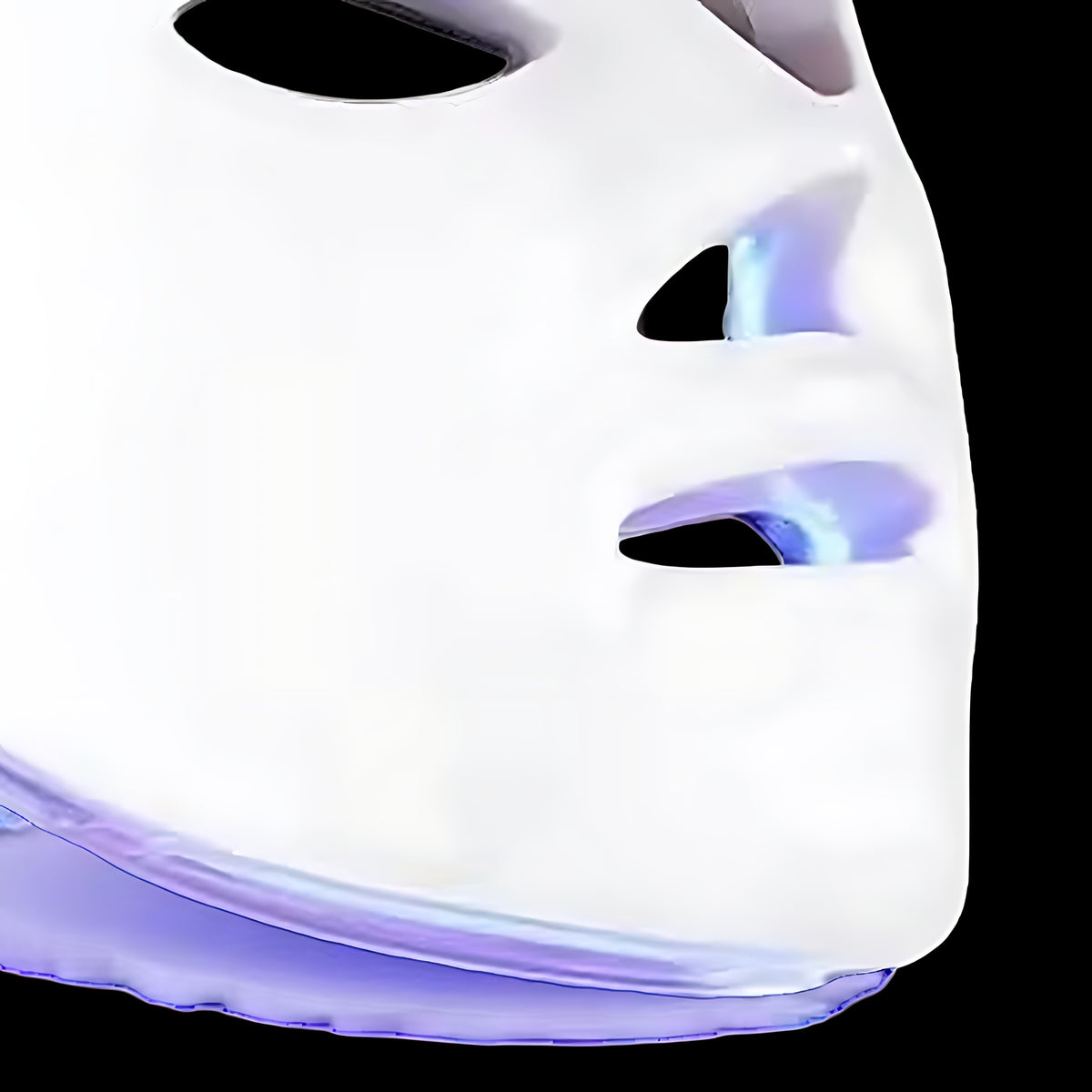 Close-up of Glow’s LEDs lit along the side of the mask