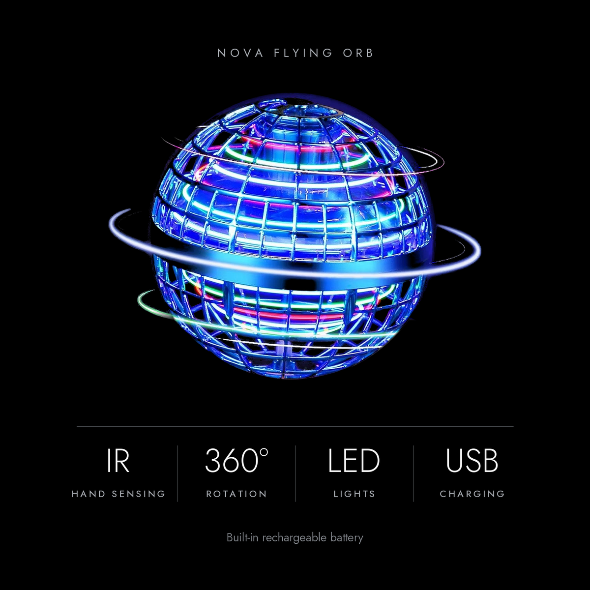 Nova key specs: infrared hand sensing, 360° rotation, LED lights, USB charging