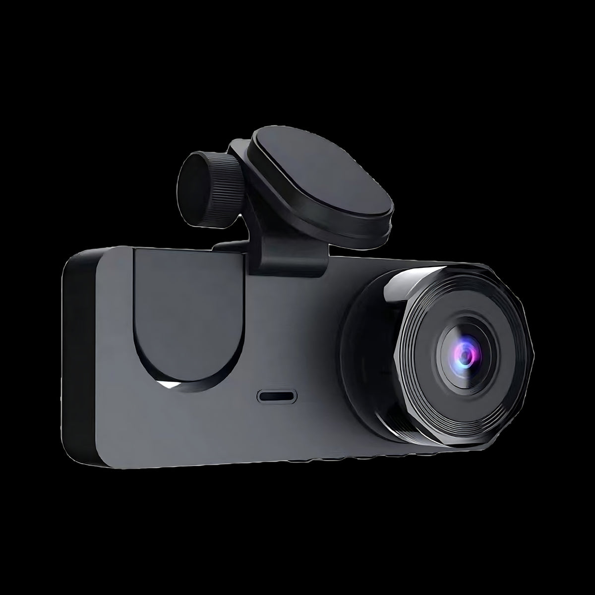 Sentinel 3-Channel Dash Cam, road side with the front lens and windshield mount