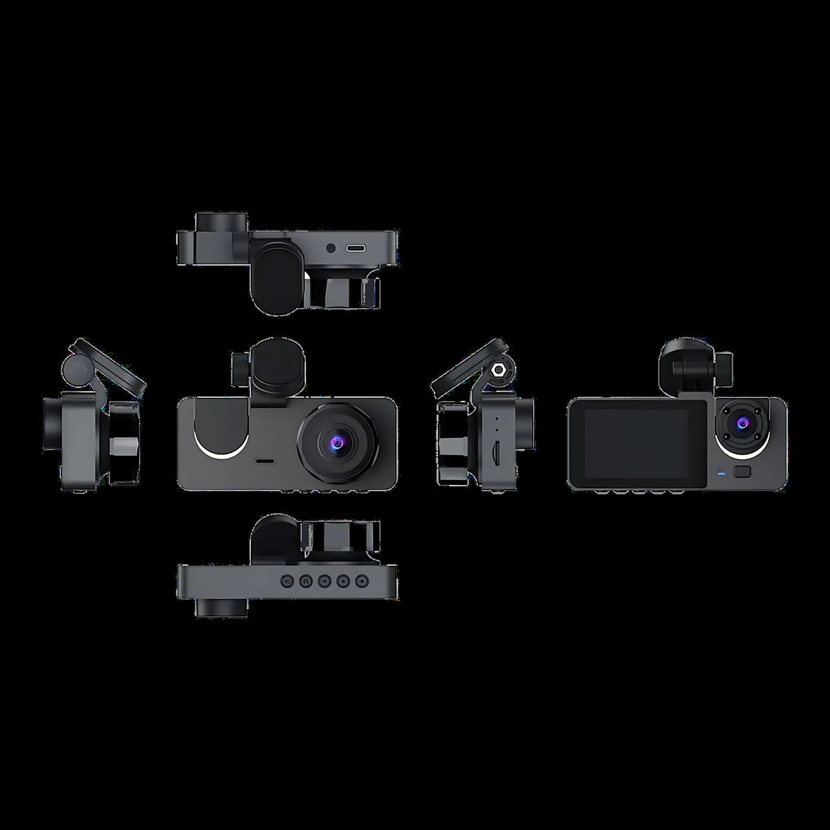 Sentinel 3-Channel Dash Cam from the front, back, top, bottom and sides