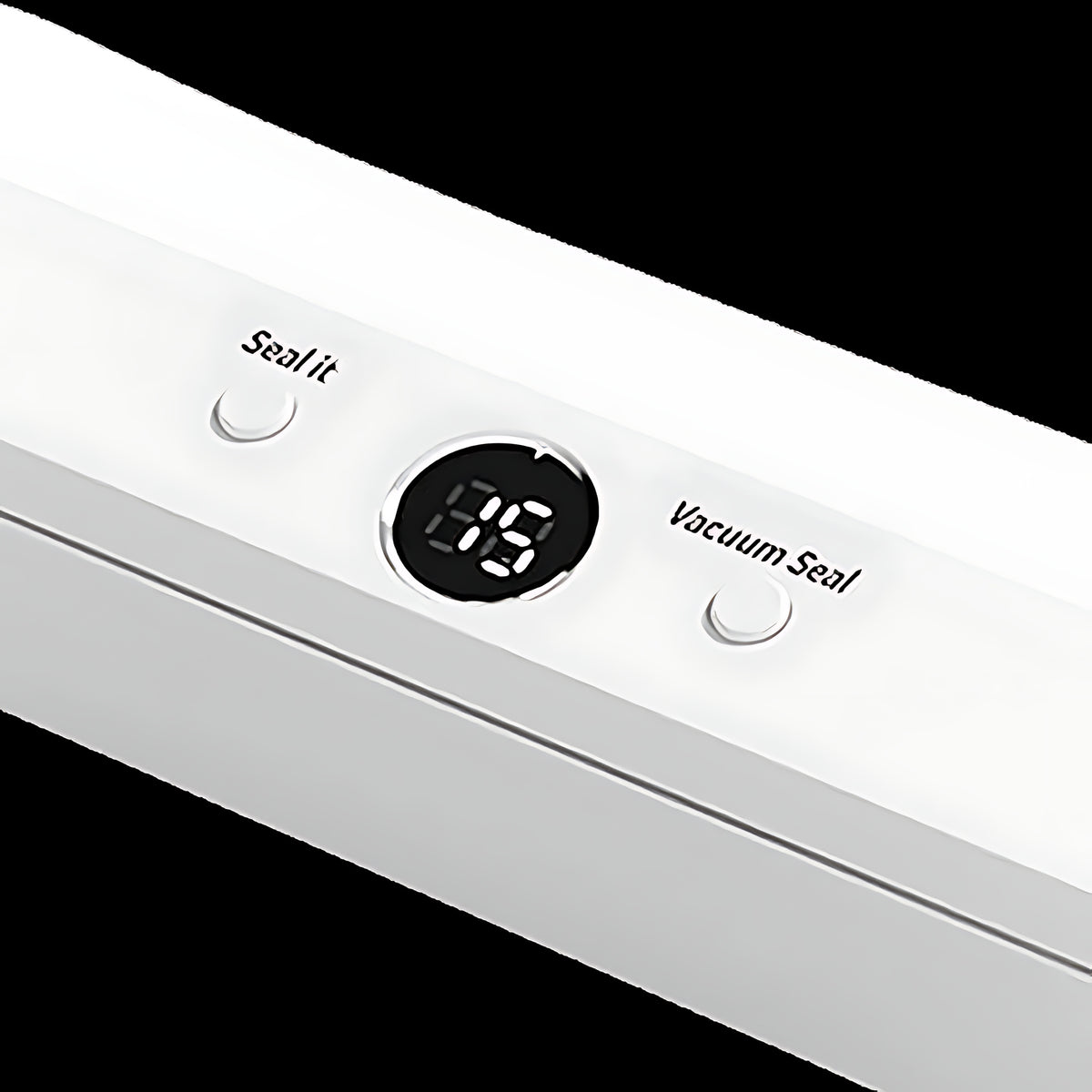 Close-up of Vault’s digital display and Seal and Vacuum Seal buttons